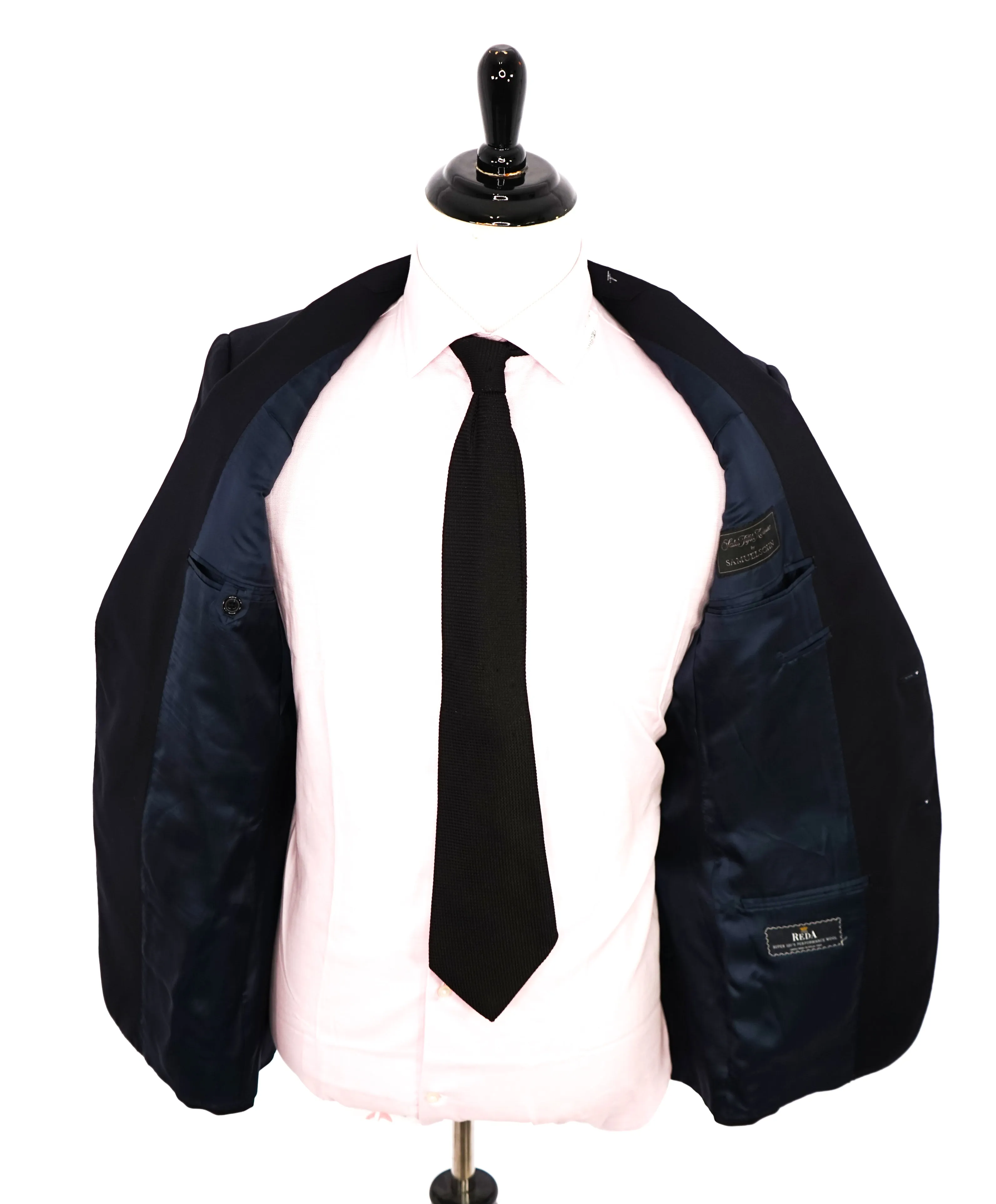 SAMUELSOHN - For SFA Super 120’s "REDA Fabric" Solid Navy Suit - 40R