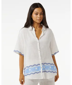 SANTORINI SUN PRINTED SHIRT - BLUE