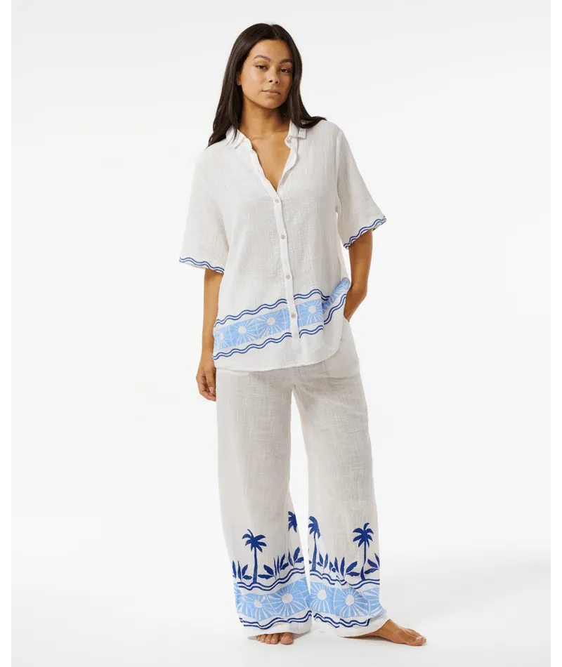 SANTORINI SUN PRINTED SHIRT - BLUE