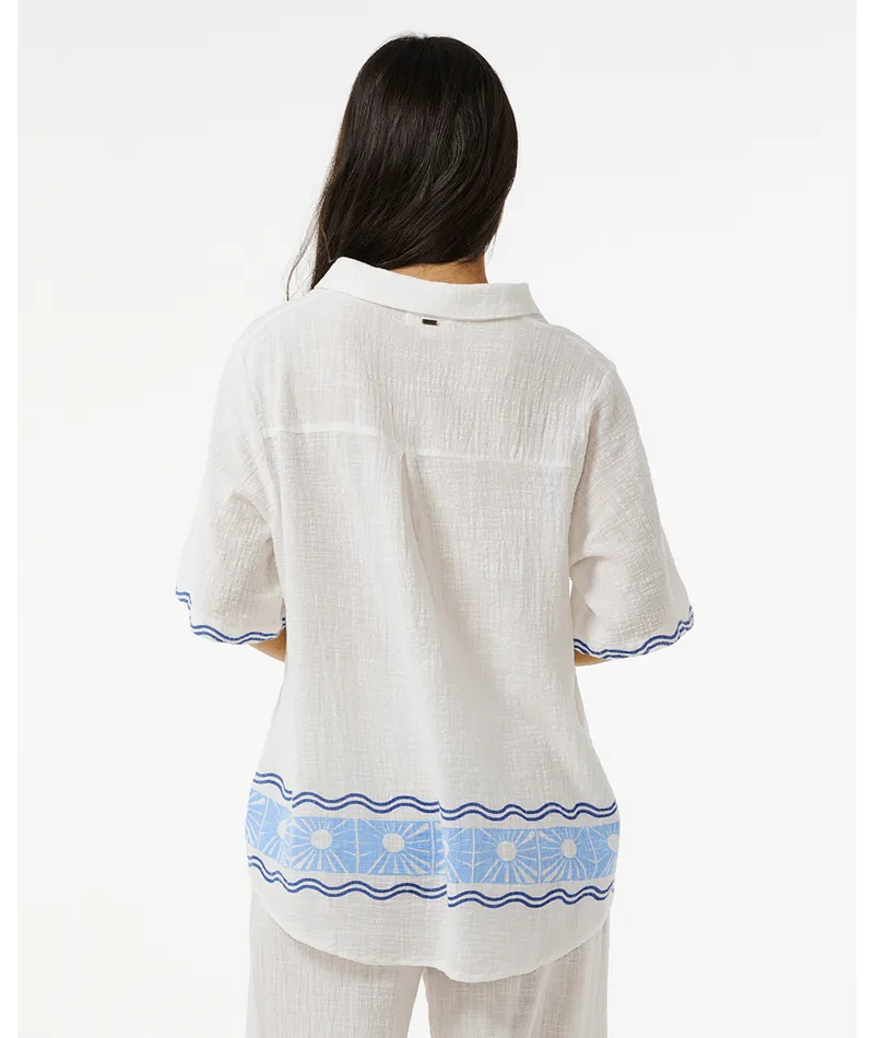 SANTORINI SUN PRINTED SHIRT - BLUE