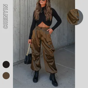 Satin Multi-Pocket Overalls