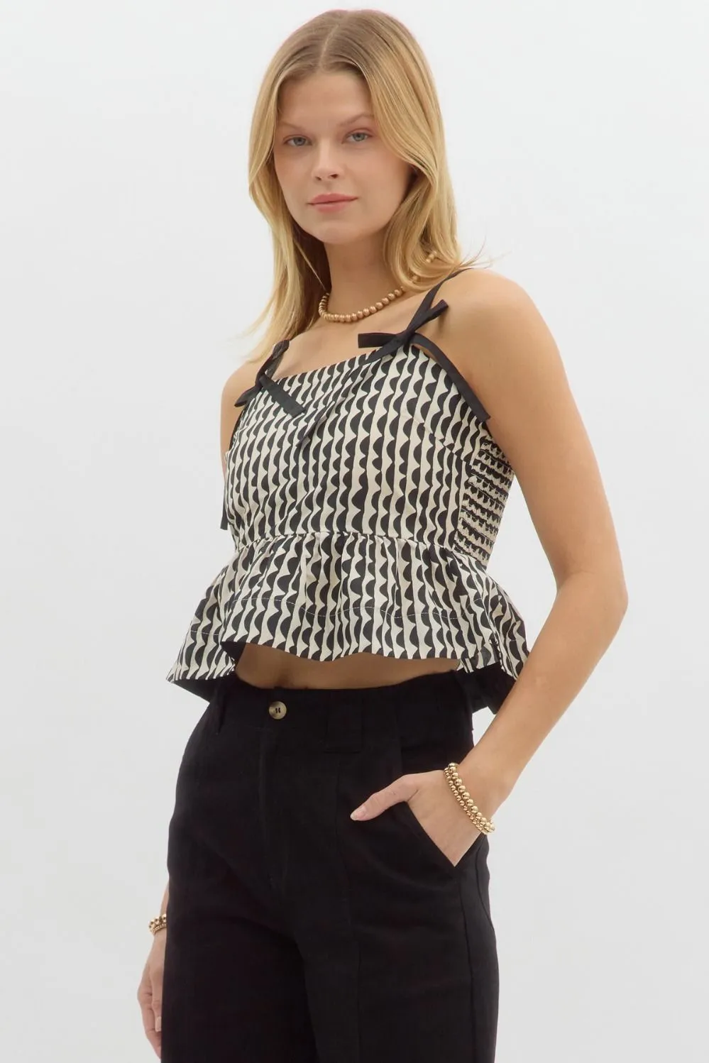 Scalloped Bow Tank {Cream}