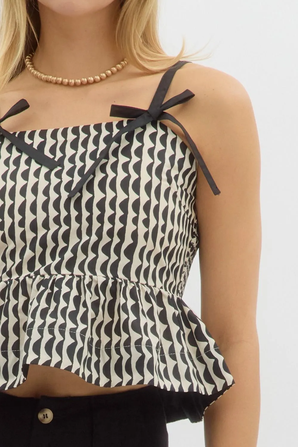 Scalloped Bow Tank {Cream}