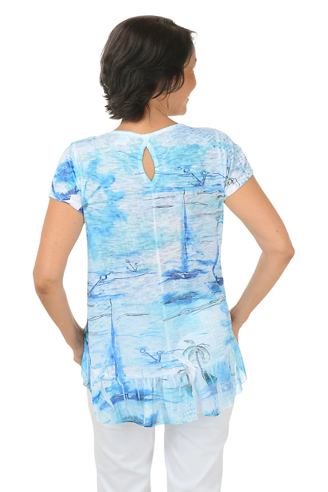 Seaside Boardwalk Burnout Knit Top