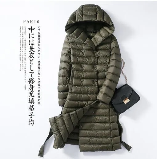 SEDUTMO 2018 Winter Plus Size 3XL Long Womens Down Jackets Ultra Light Duck Down Coat  Hoodie Autumn Puffer Jacket ED226