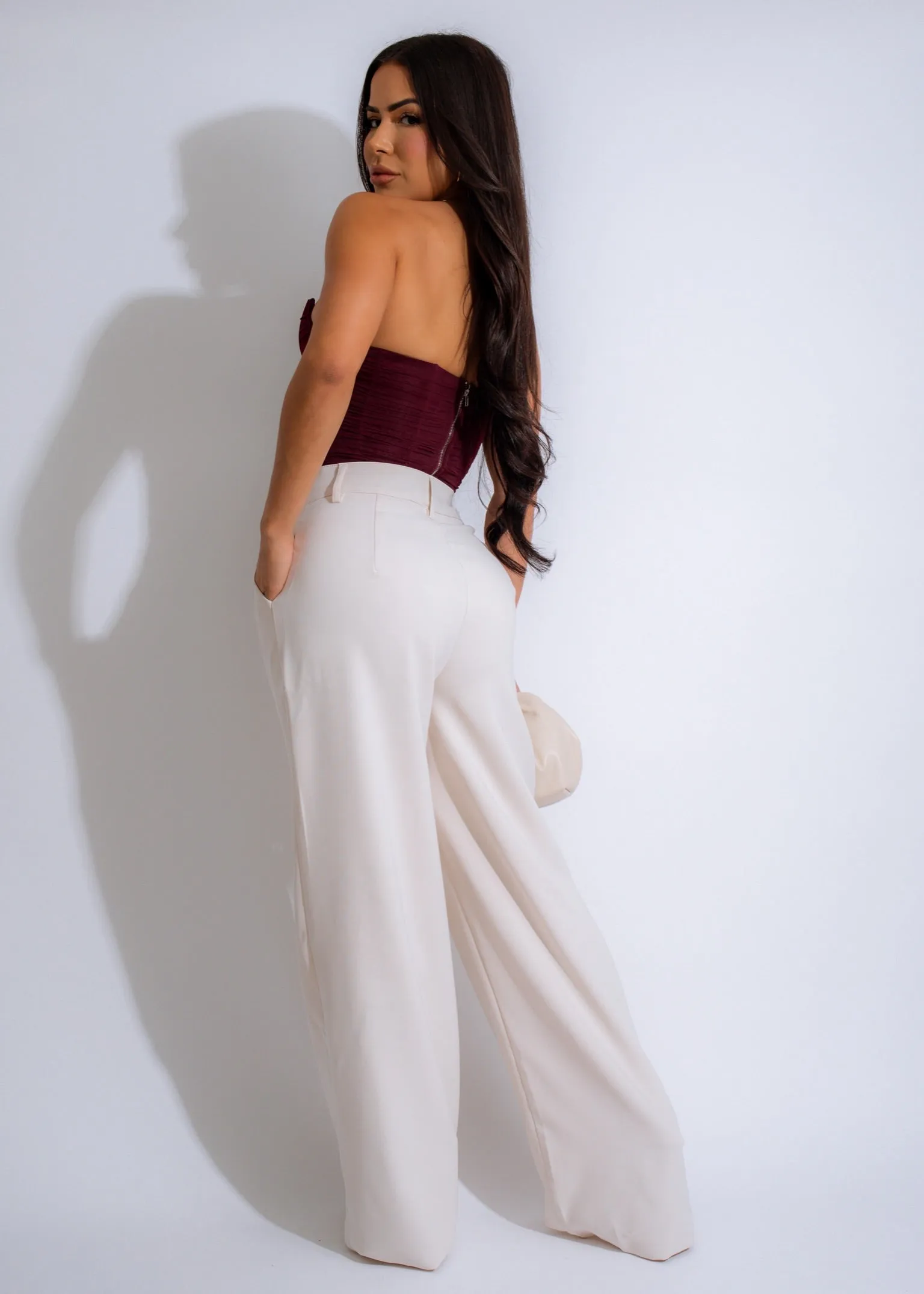 Serene Drape Mesh Corset Top Red