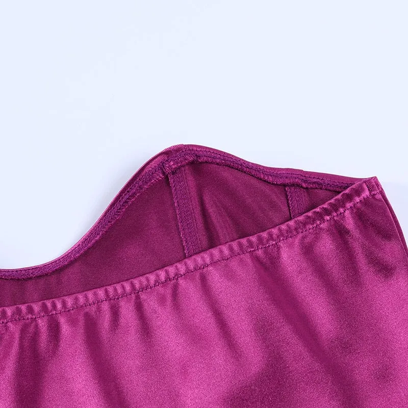 Sexy Women Tube Tops Solid Sleeveless Slim Skinny Corset