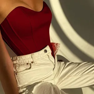 Sexy Women Tube Tops Solid Sleeveless Slim Skinny Corset