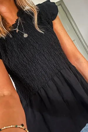 Shirred Peplum Top