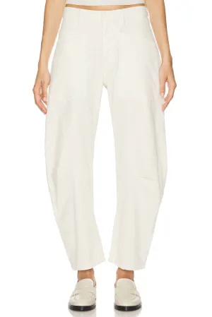 Shon Corduroy Mid-Rise Pants In Stone
