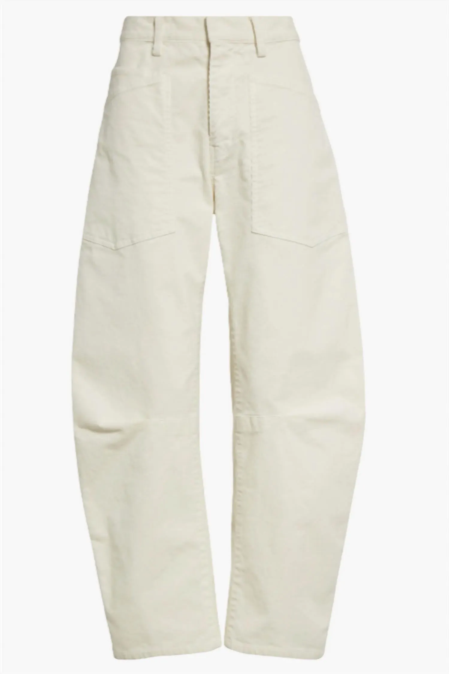 Shon Corduroy Mid-Rise Pants In Stone