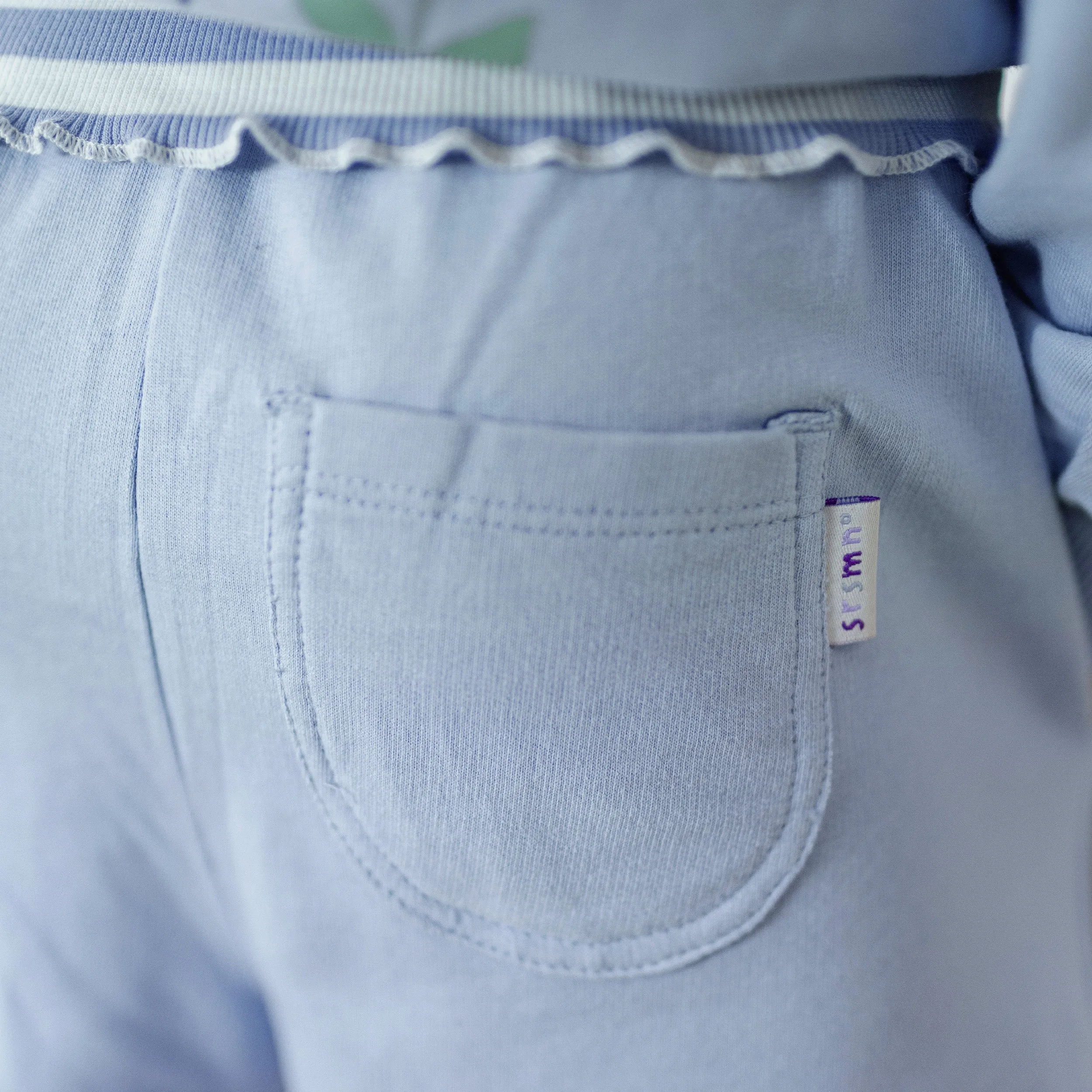 Short ample bleu céleste en coton français, enfant || Loose-fitting celestial blue short in french cotton, child