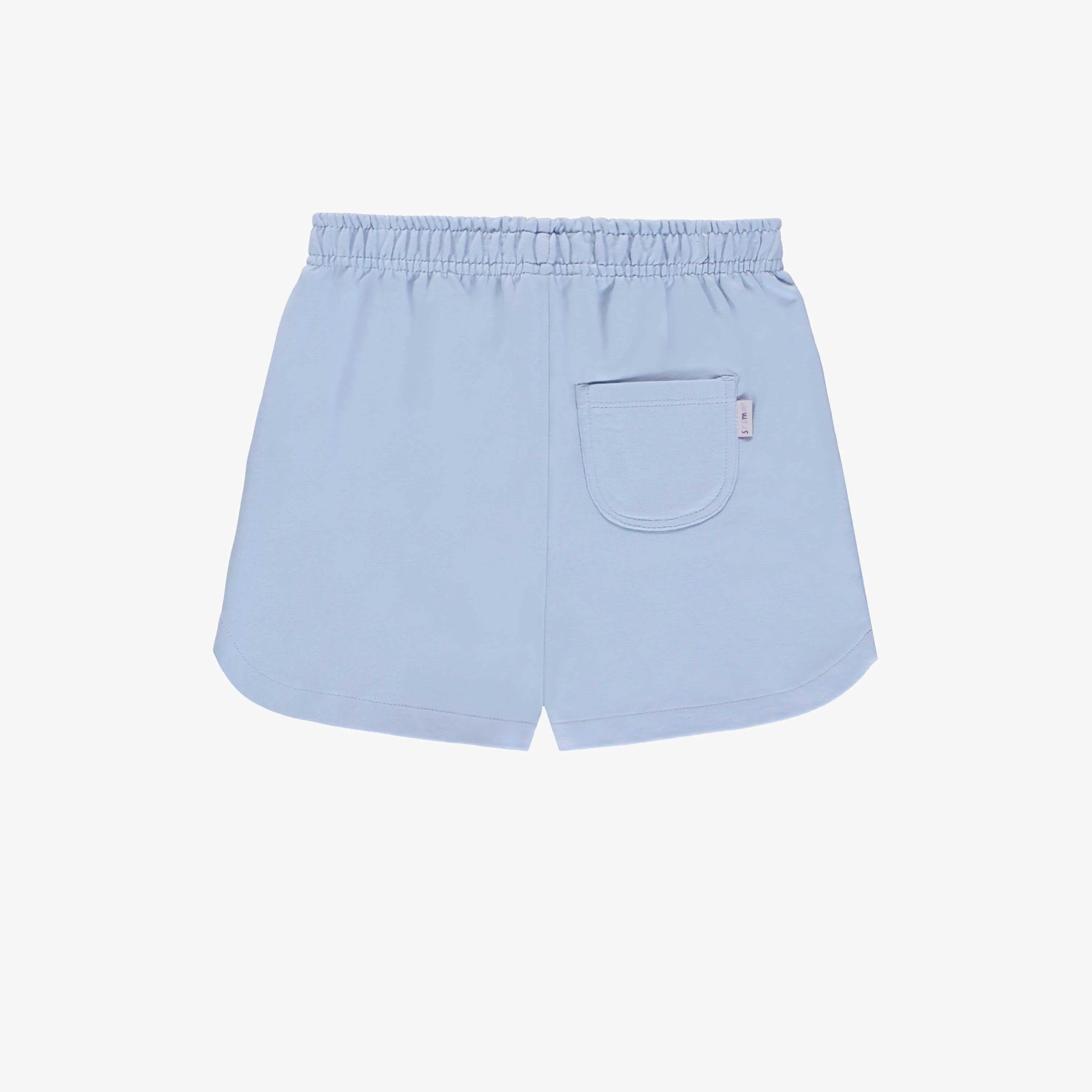 Short ample bleu céleste en coton français, enfant || Loose-fitting celestial blue short in french cotton, child