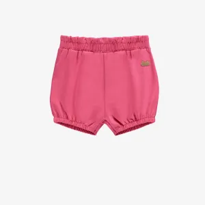 Short coupe ample rose en doux jersey de coton, naissance || Pink loose fit short in soft cotton jersey, newborn