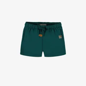 Short coupe décontractée vert en coton français, bébé || Green relaxed fit short in french terry, baby