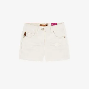 Short crème en denim, enfant || Cream denim shorts, child