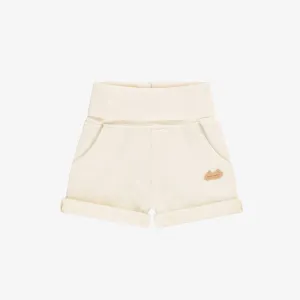 Short crème en doux coton français, naissance || Cream shorts in soft french cotton, newborn