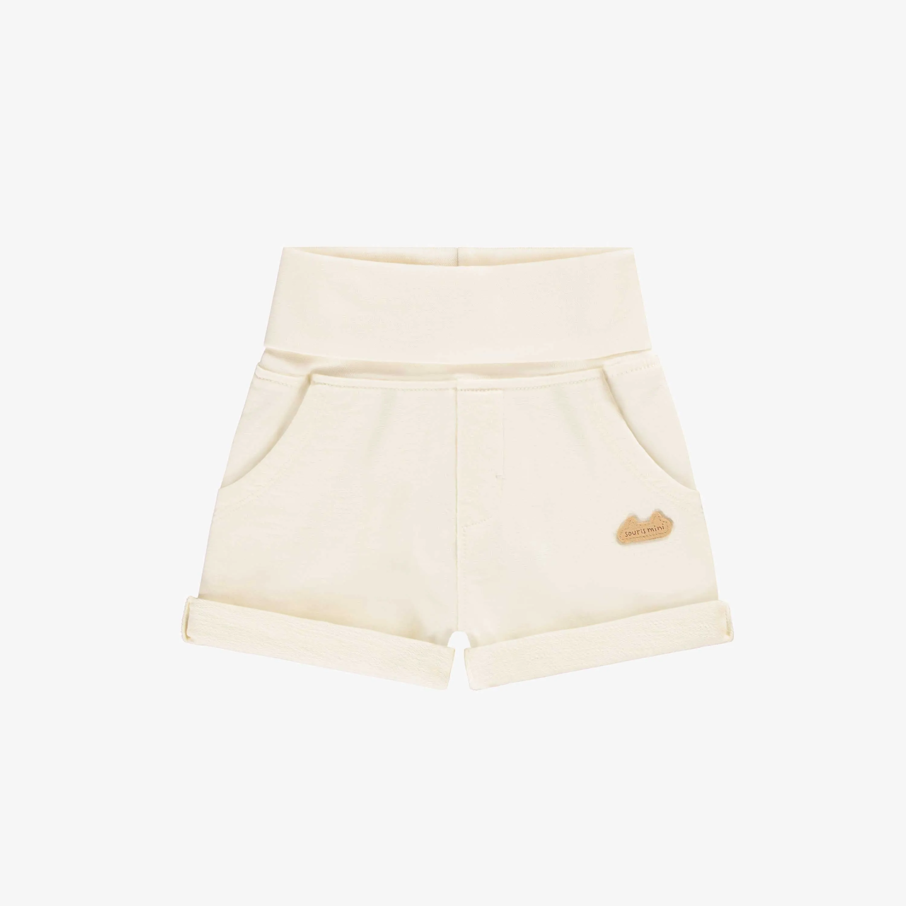 Short crème en doux coton français, naissance || Cream shorts in soft french cotton, newborn