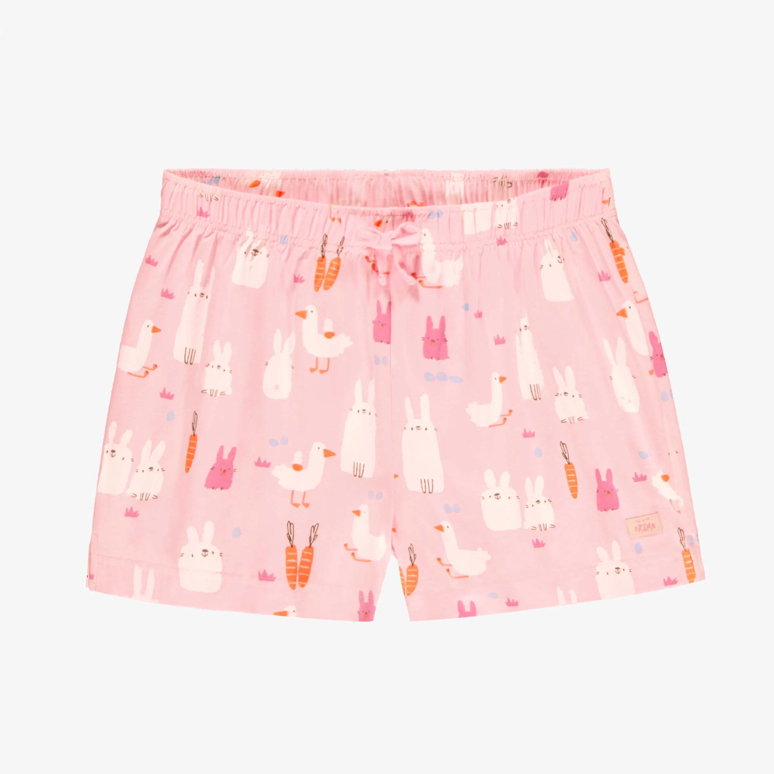 Short de pyjama rose à motifs de Pâques, adulte || Pink pajama shorts with Easter all over print, adult