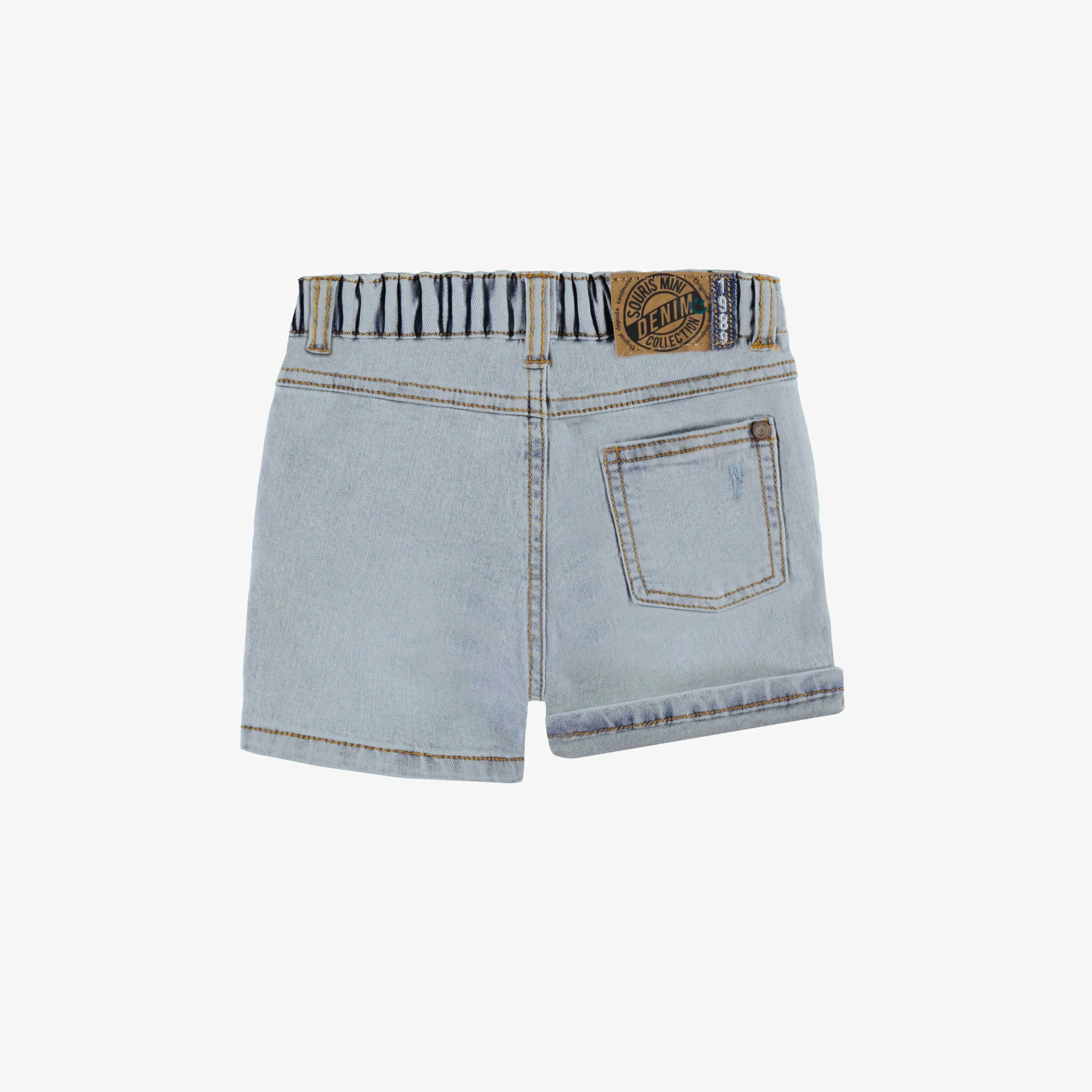 Short en denim bleu pâle, bébé || Pale blue denim shorts, baby