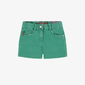 Short en denim lyocell turquoise, enfant || Turquoise lyocell denim pants, child