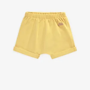 Short jaune pâle en jersey de coton biologique, naissance || Light yellow short in jersey of organic cotton, newborn