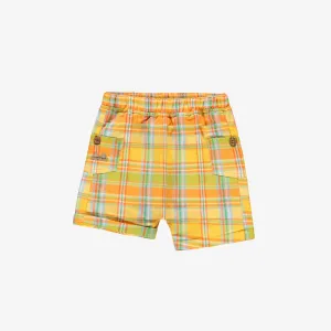 Short orange, vert et jaune à carreaux, naissance || Orange, green, and yellow plaid shorts, newborn