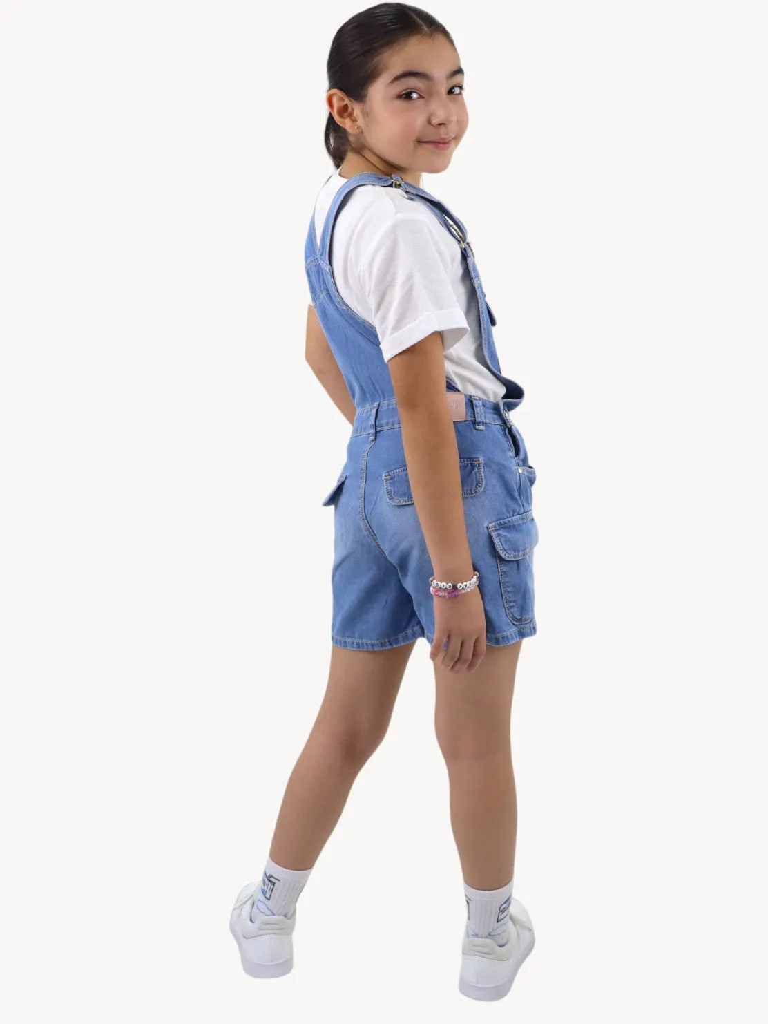 Short peto cargo de color azul medio