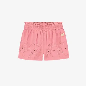 Short rose avec broderie anglaise, bébé || Pink shorts with broderie anglaise, baby