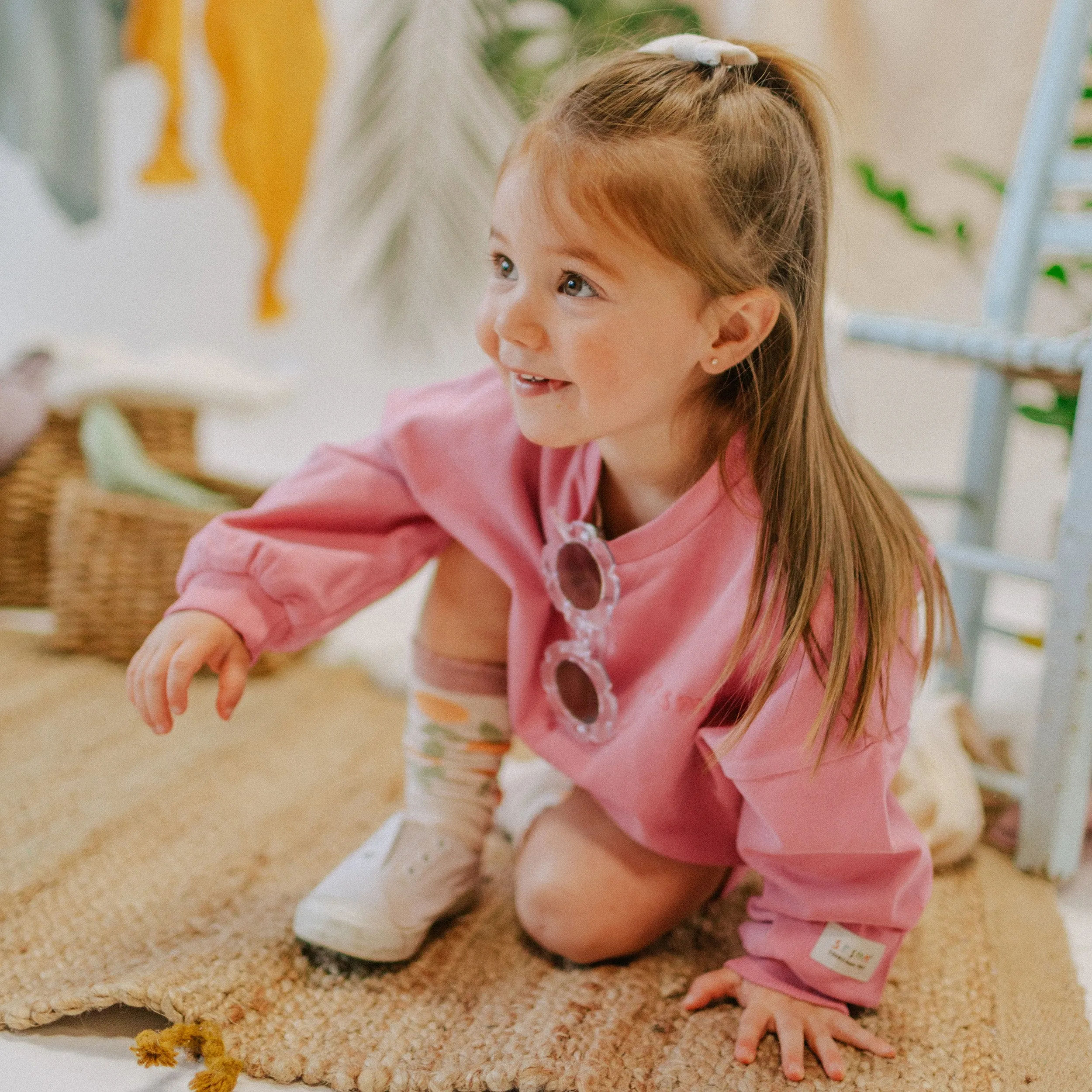 Short rose court en coton, bébé || Short pink shorts in cotton, baby