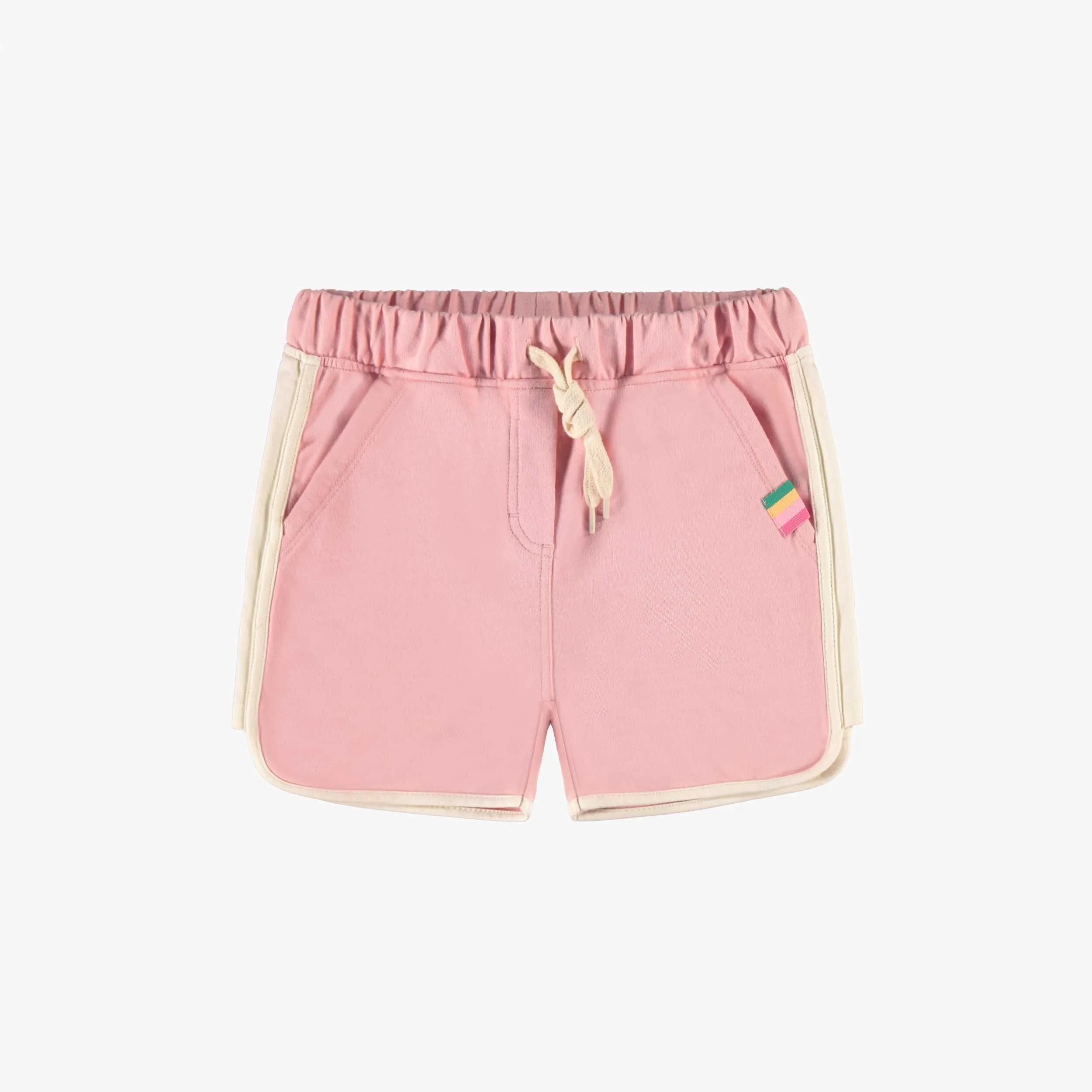 Short rose en coton français au look sportif, enfant || Sporty pink shorts in French terry, child
