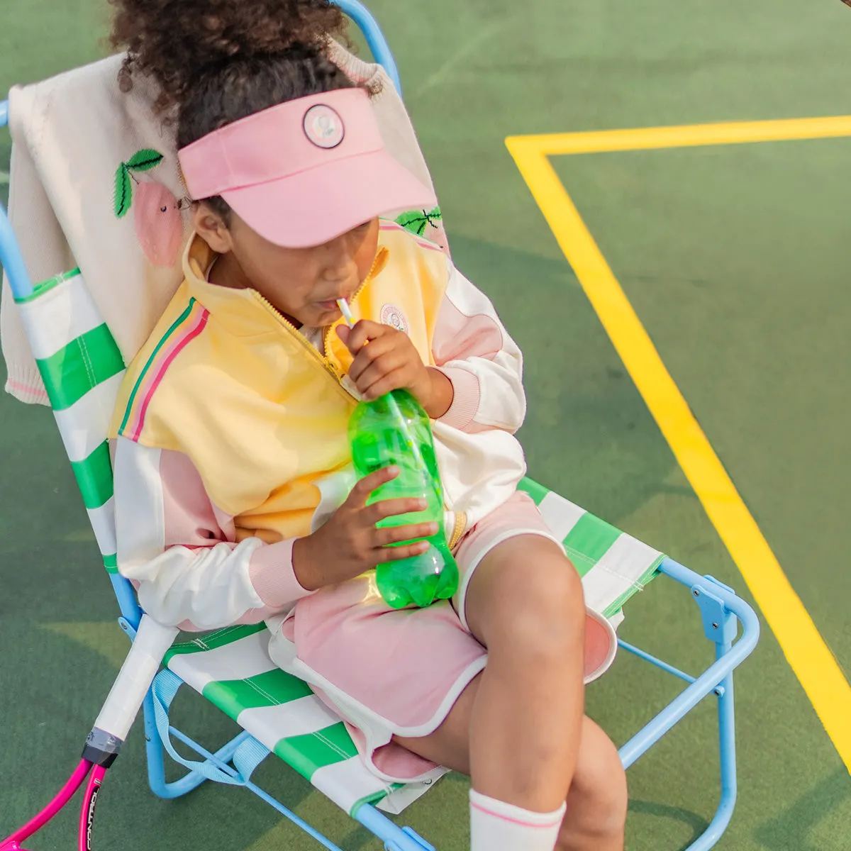 Short rose en coton français au look sportif, enfant || Sporty pink shorts in French terry, child
