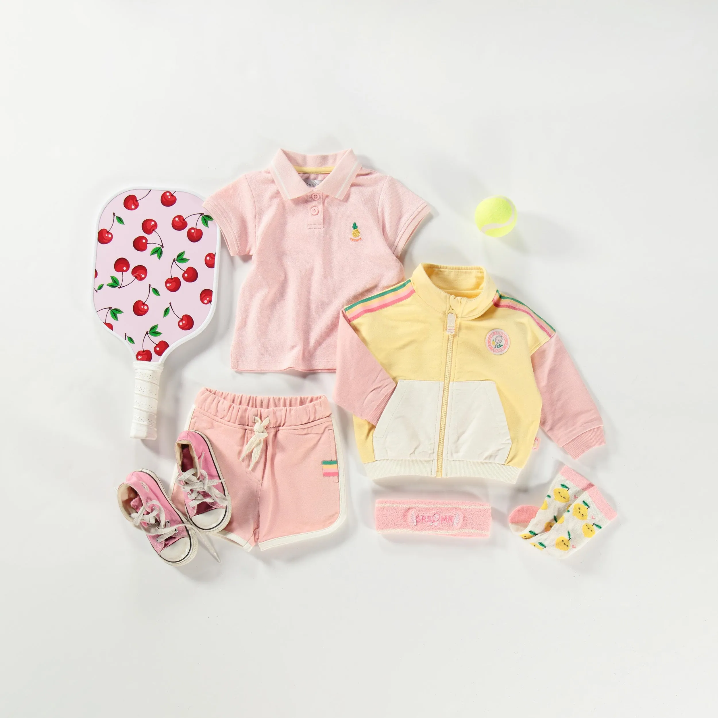 Short rose en coton français, bébé || Sporty pink shorts in French terry, baby