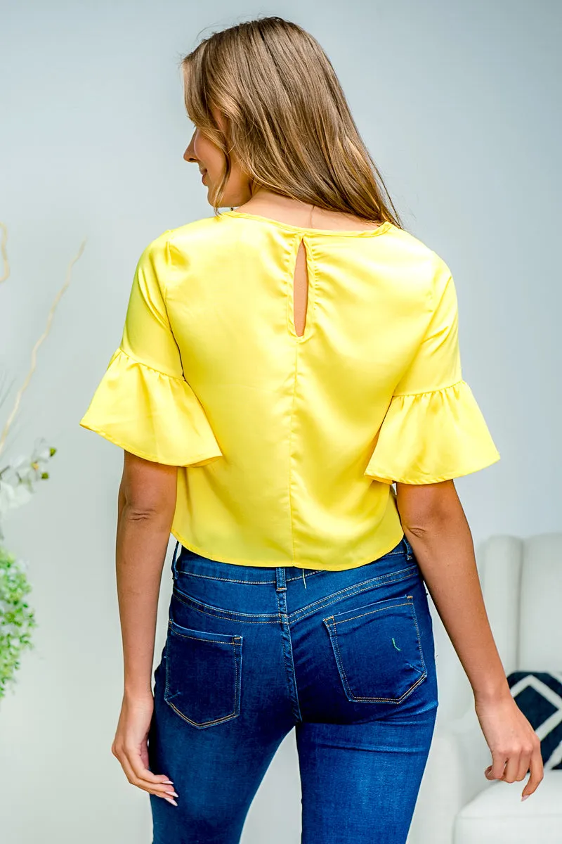 Short Sleeve Round Neck Solid Top  (ET1623)