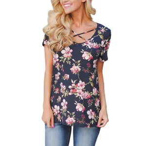 Short Sleeve V-Neck Printed Shirt