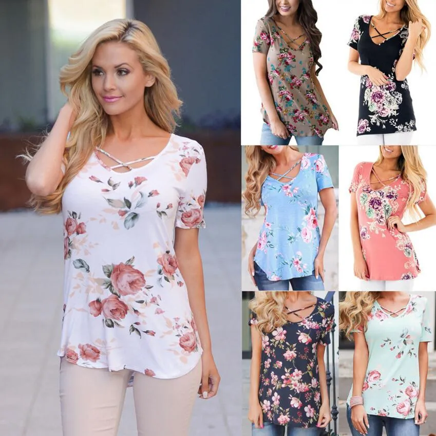 Short Sleeve V-Neck Printed Shirt