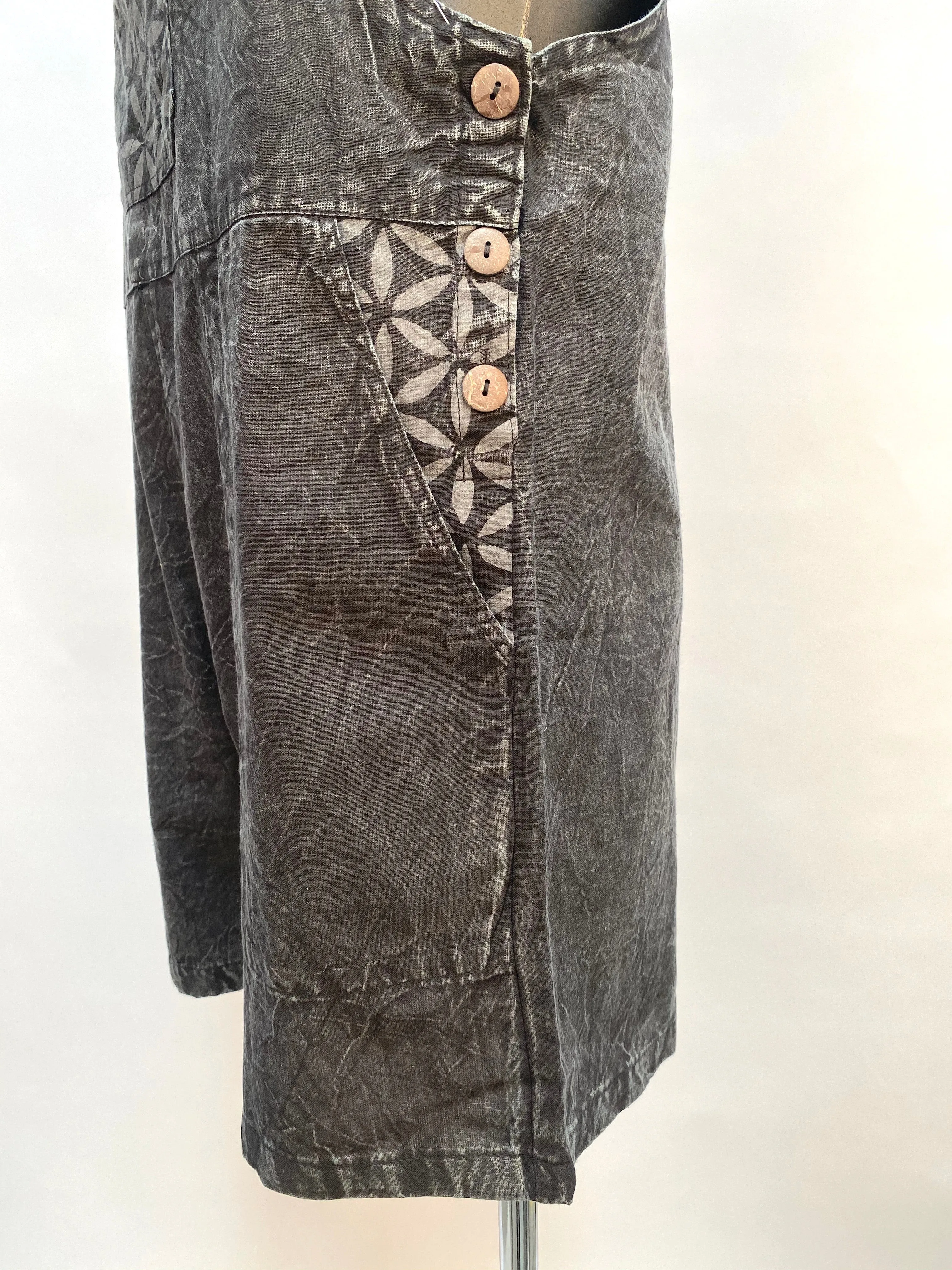 Short Stonewashed cotton overalls