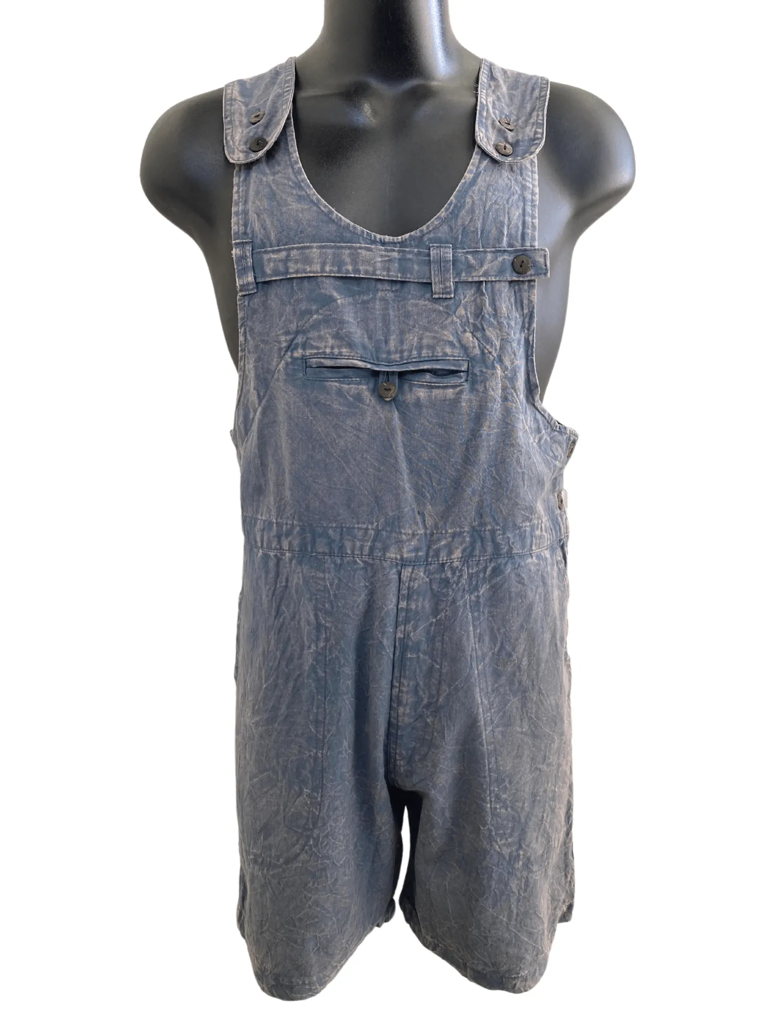 Short Stonewashed cotton overalls