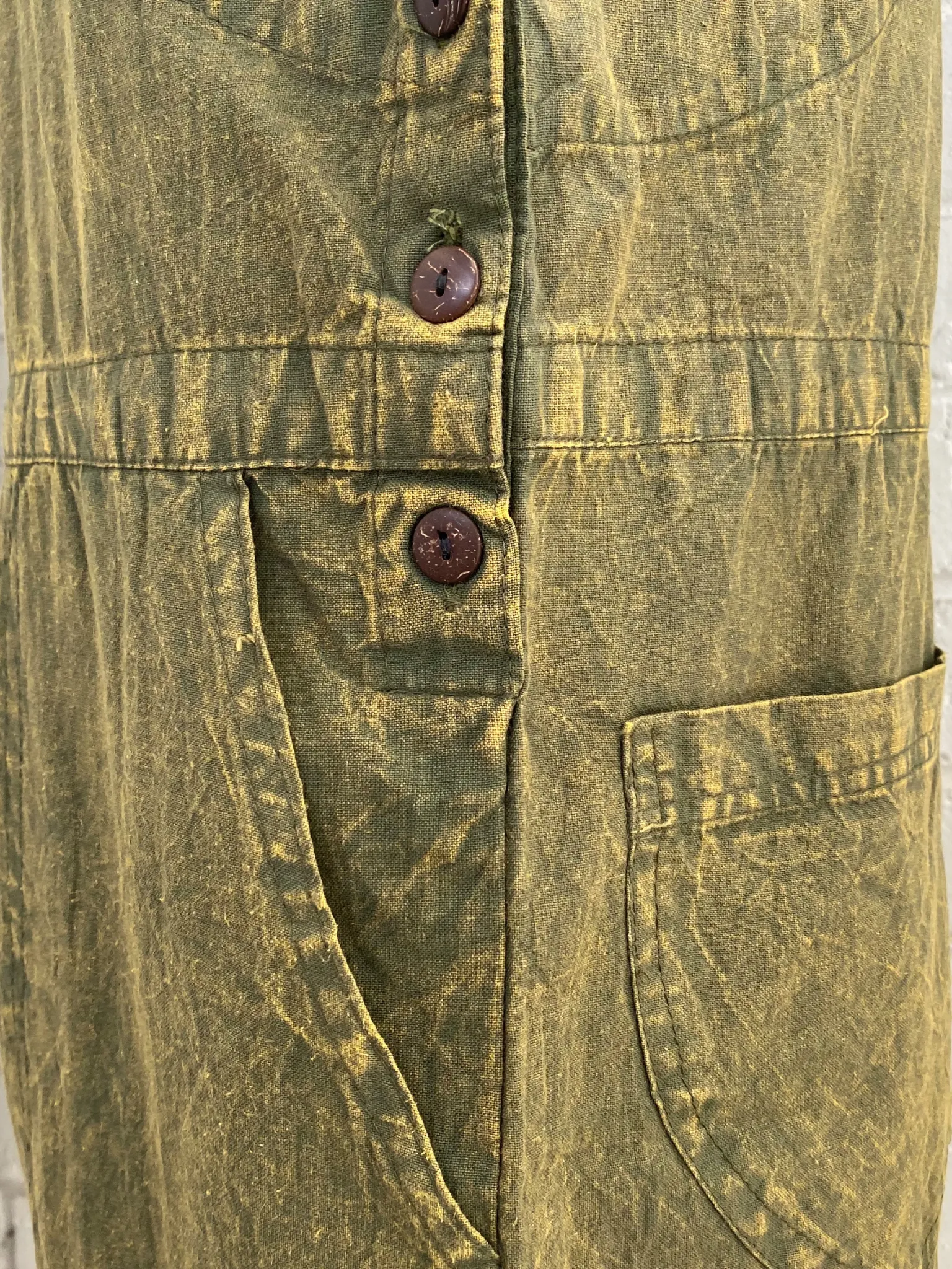 Short Stonewashed cotton overalls