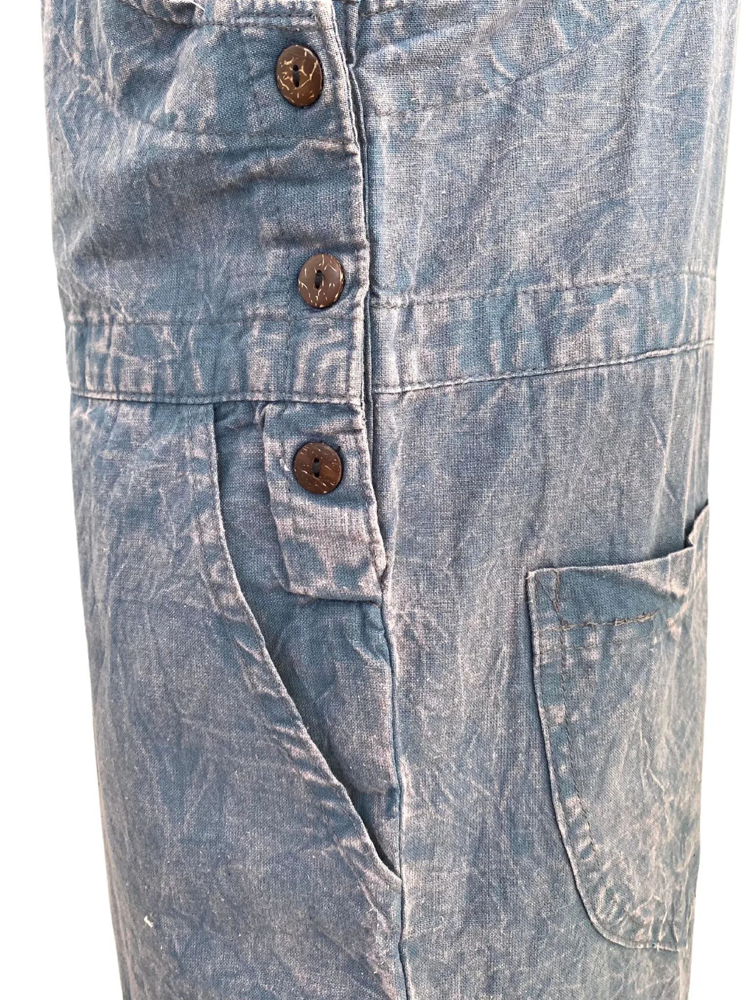 Short Stonewashed cotton overalls