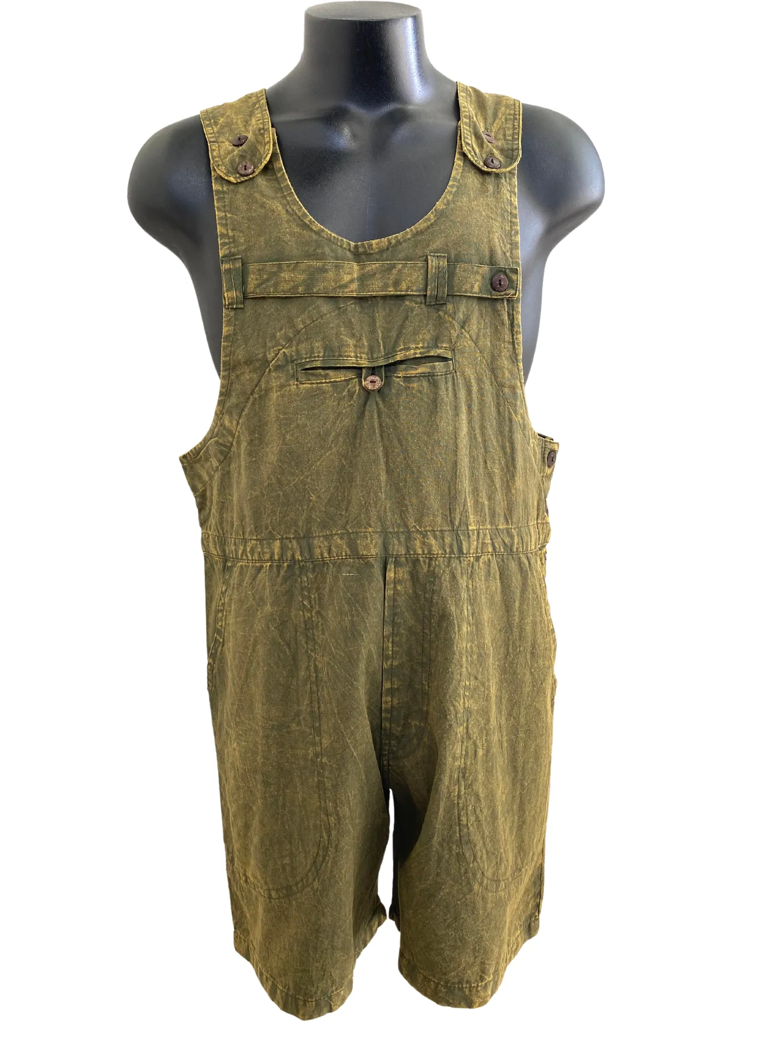 Short Stonewashed cotton overalls