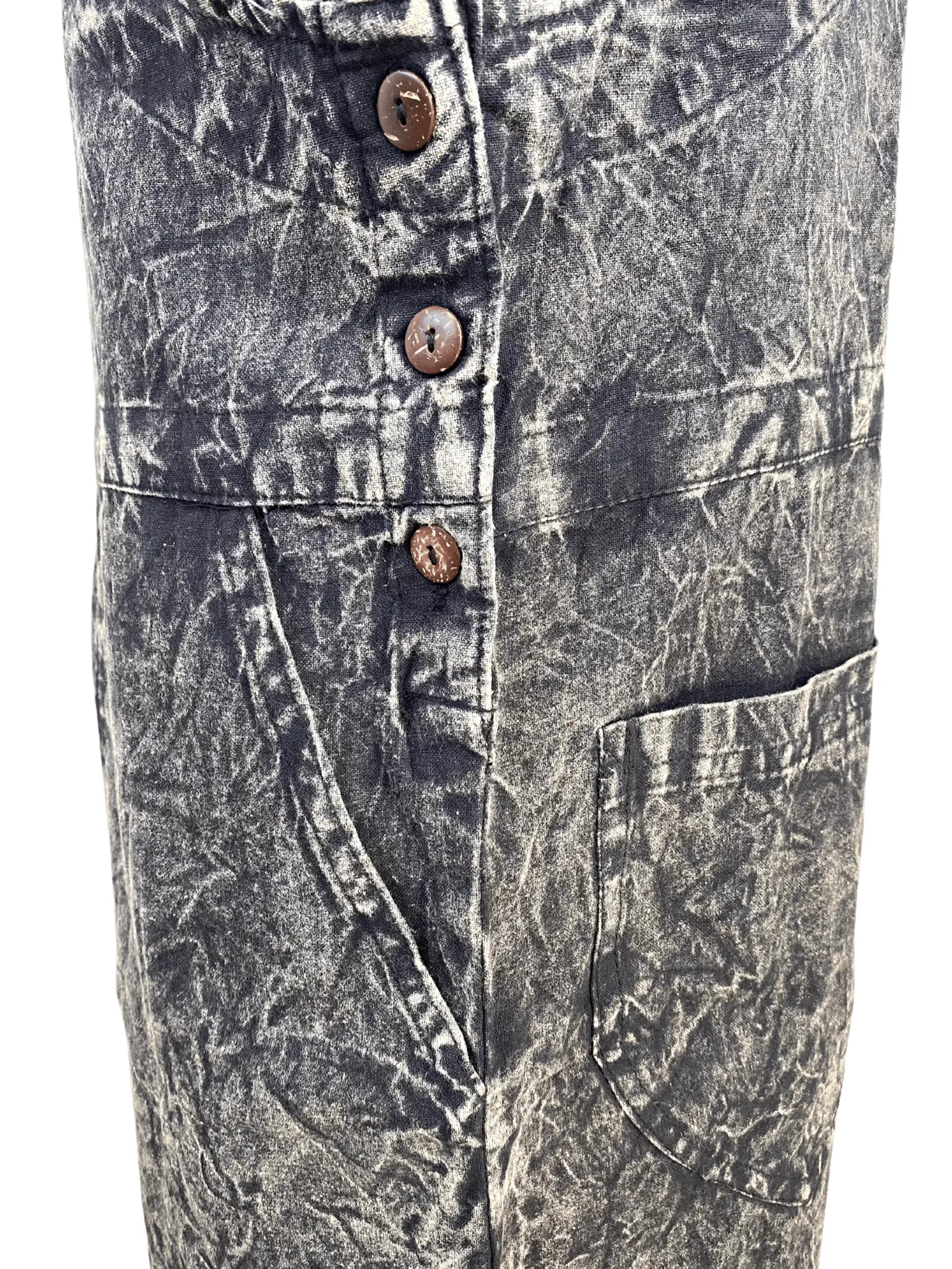Short Stonewashed cotton overalls
