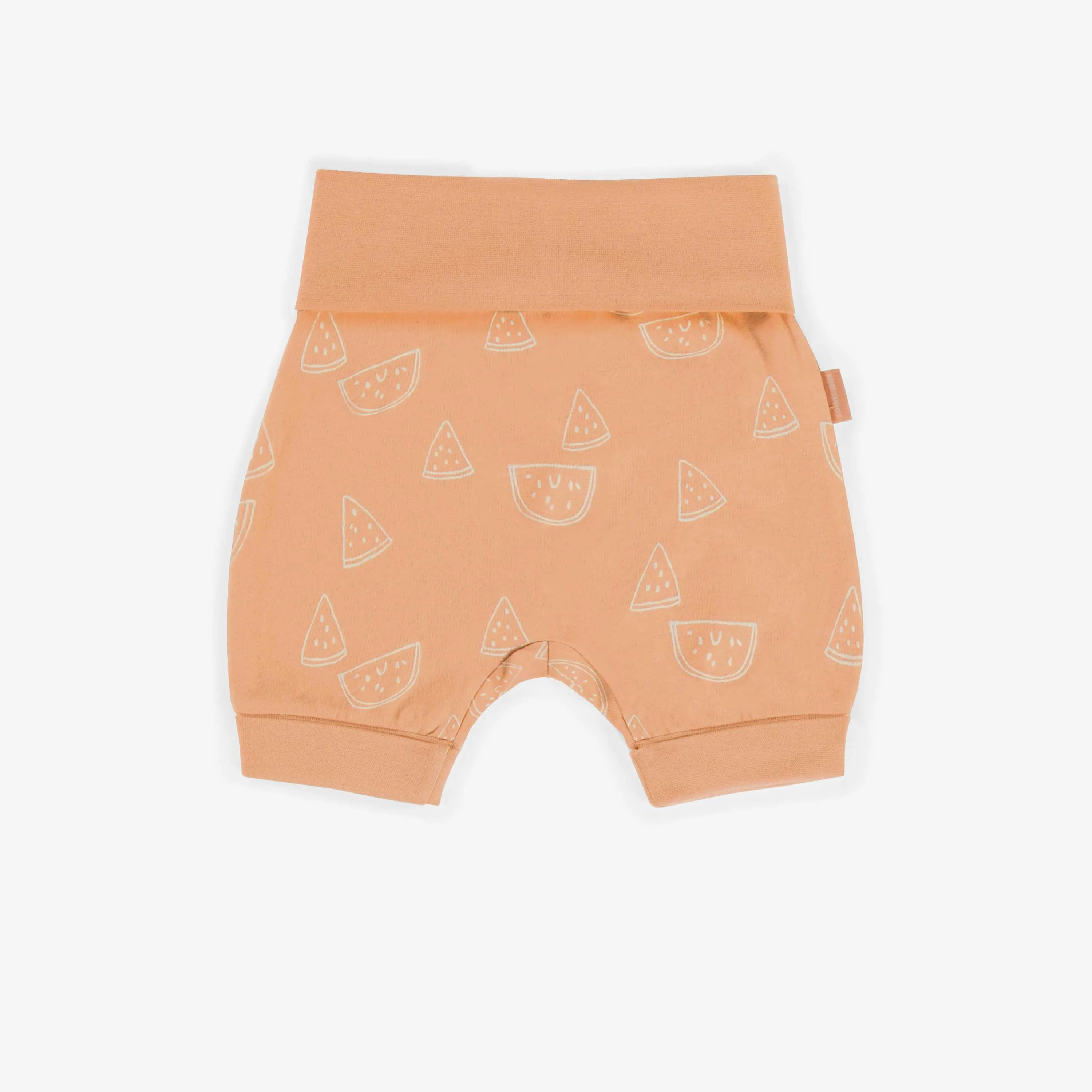 Short évolutif orange avec clémentines en jersey extensible, bébé || Orange evolutive shorts with clementine in stretch jersey, baby