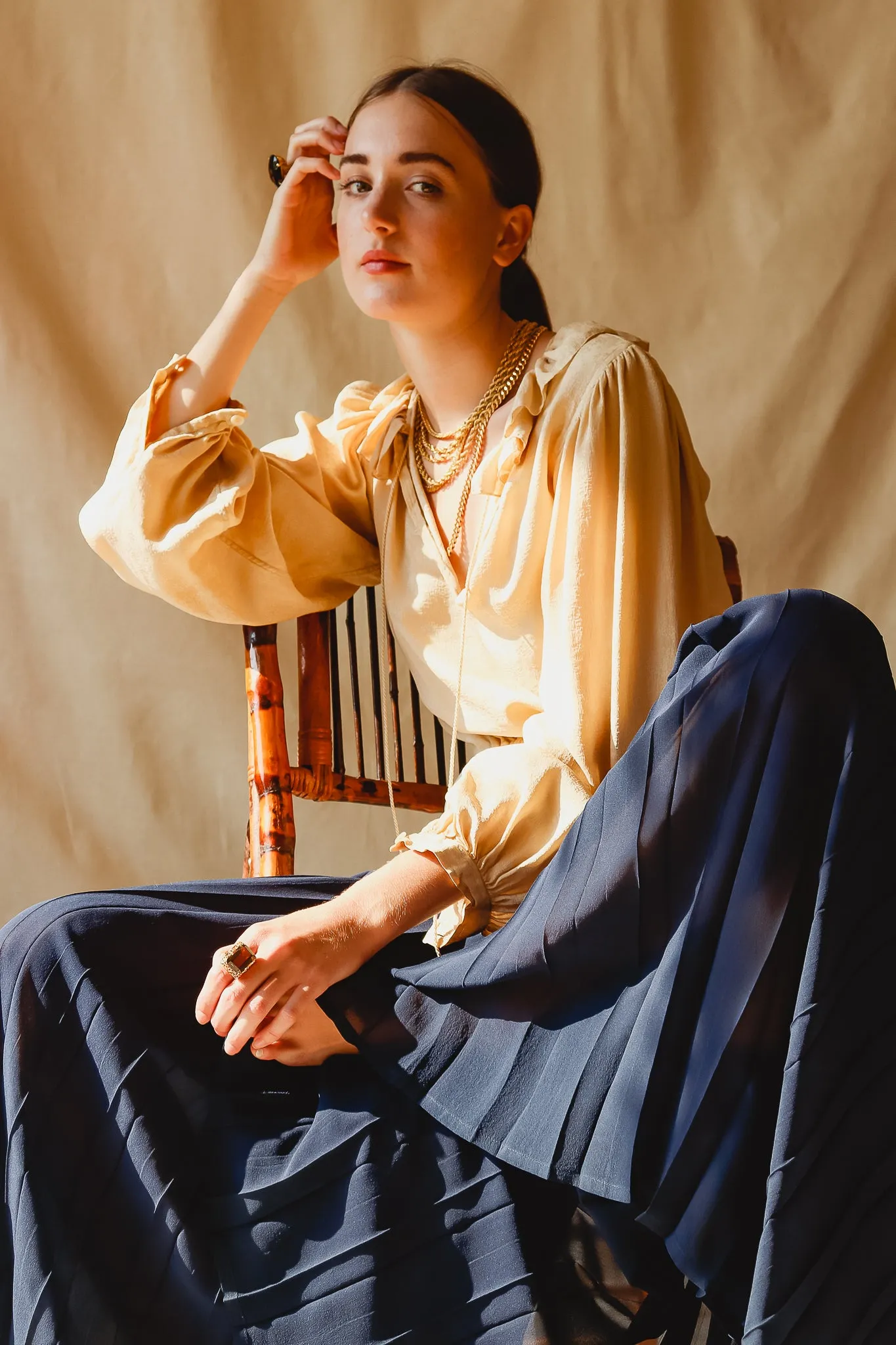 Silk Peasant Blouse
