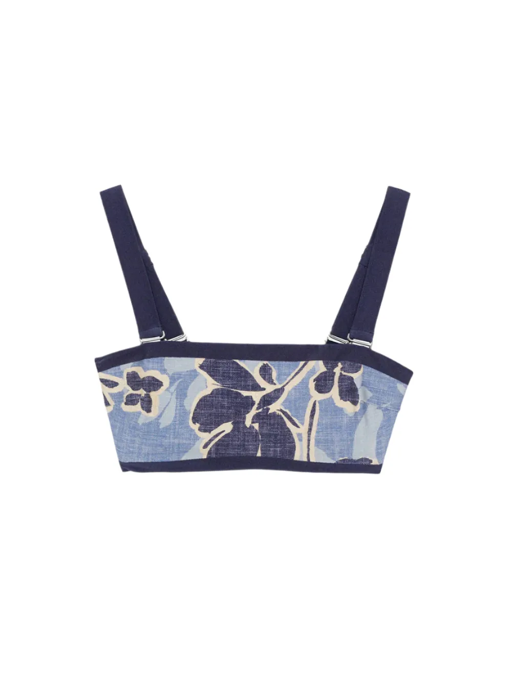 Simkhai Luthea Bikini Top Blue Hydrangea Floral