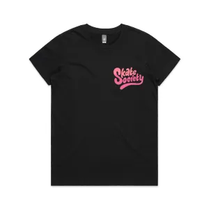 Skate Society Logo Womens Tee Black