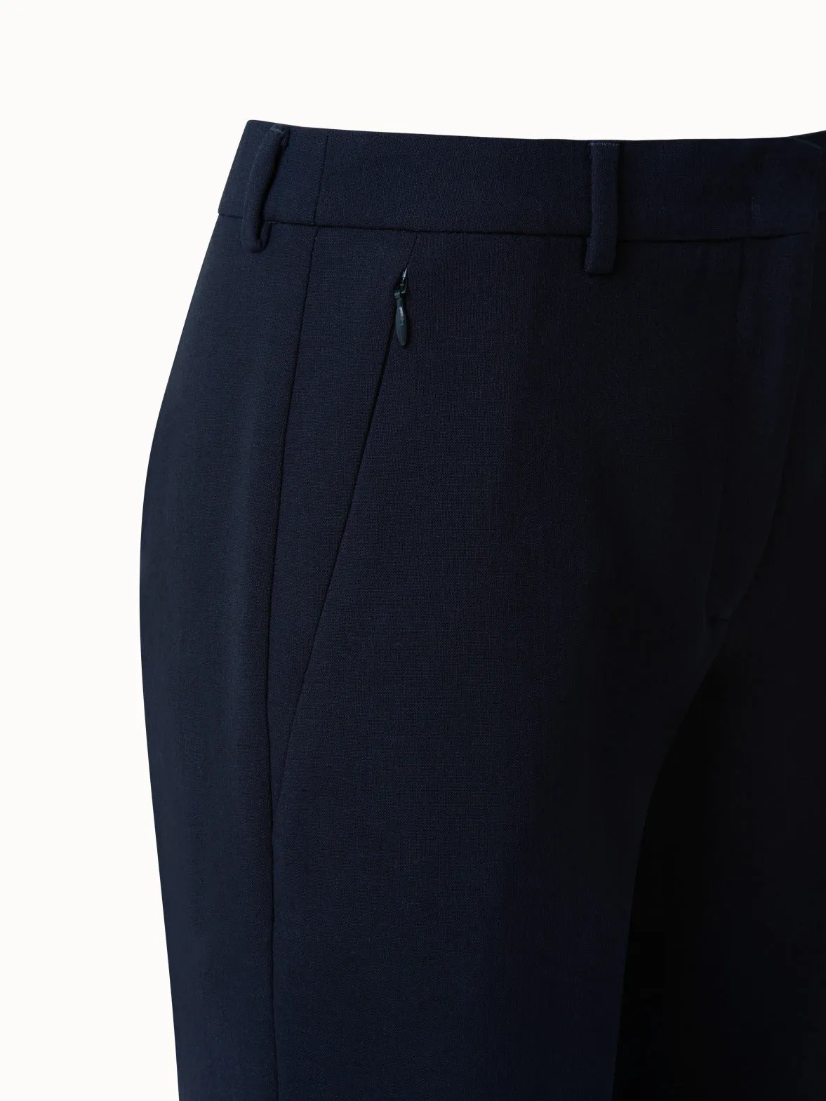 Slim Wool Double-Face Pants