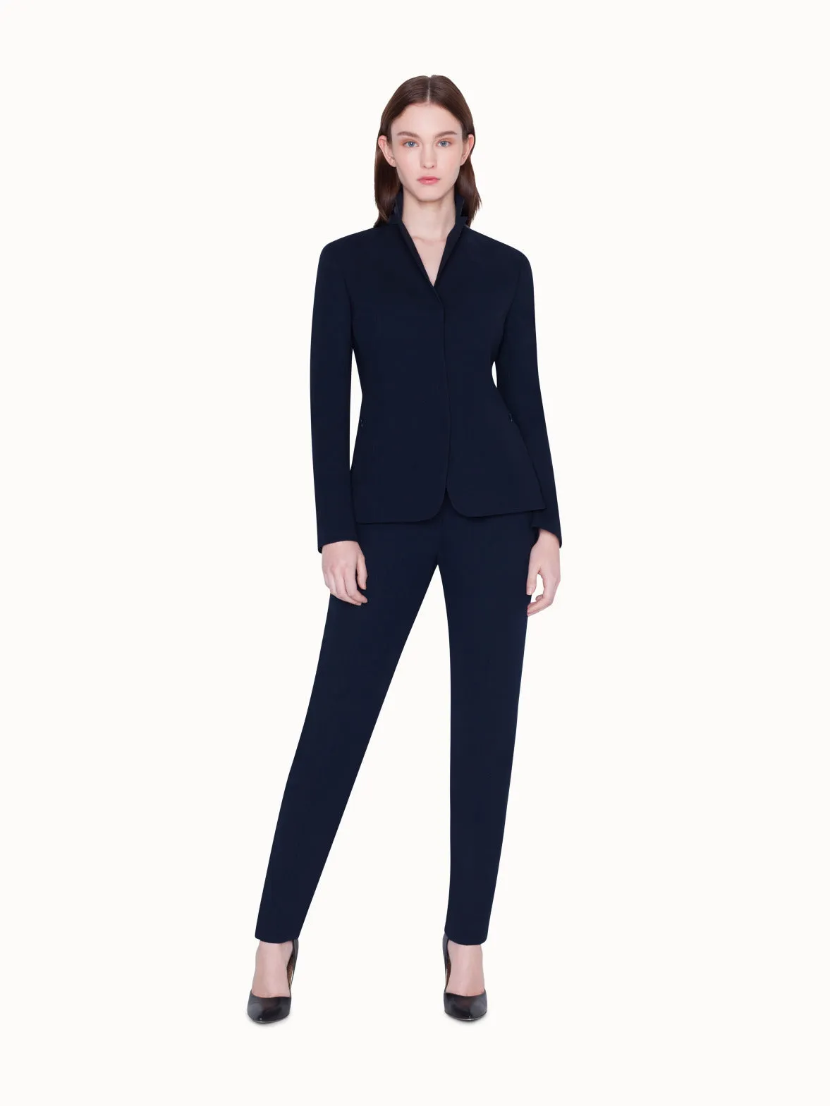 Slim Wool Double-Face Pants