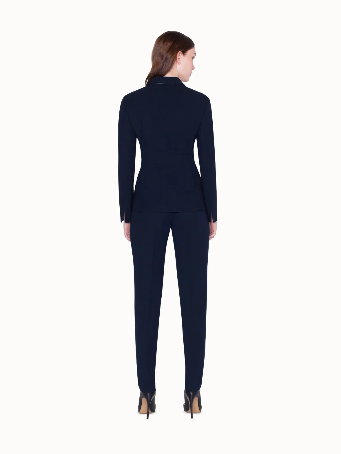 Slim Wool Double-Face Pants