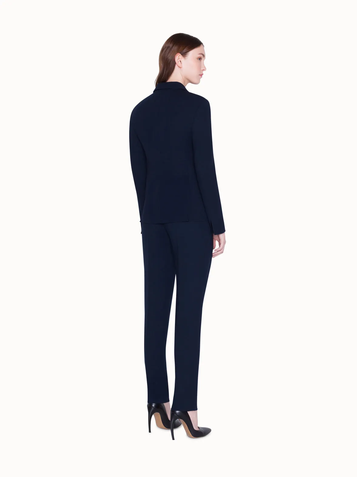 Slim Wool Double-Face Pants